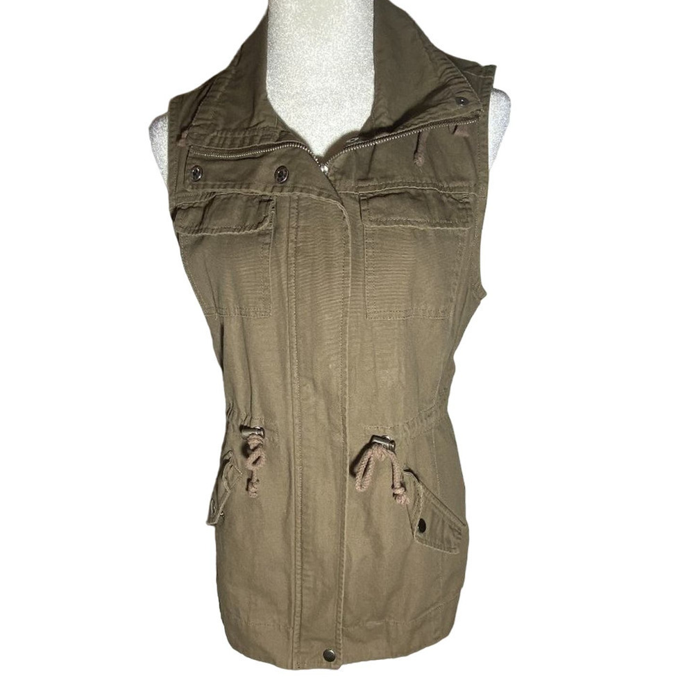 Sebby Women's Sleeveless Utility Vest with Drawstring Size S/P